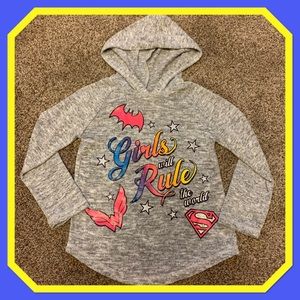 DC super hero light weight hooded top sz. XS-4/5